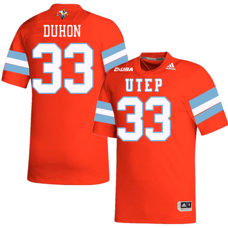 Kyran Duhon UTEP Jersey,UTEP Miners #33 Kyran Duhon College Football Jersey,Uniforms-Throwback